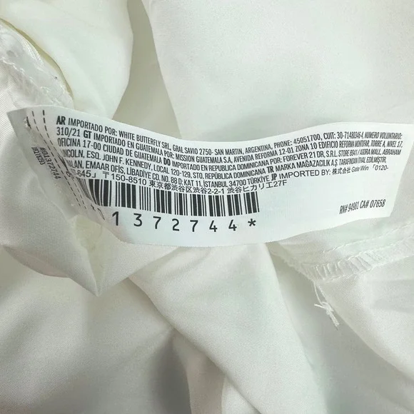 Forever 21 White Cotton Lace Trim V Neck  Babydoll Dress Size Small Angel Bride - Picture 10 of 11